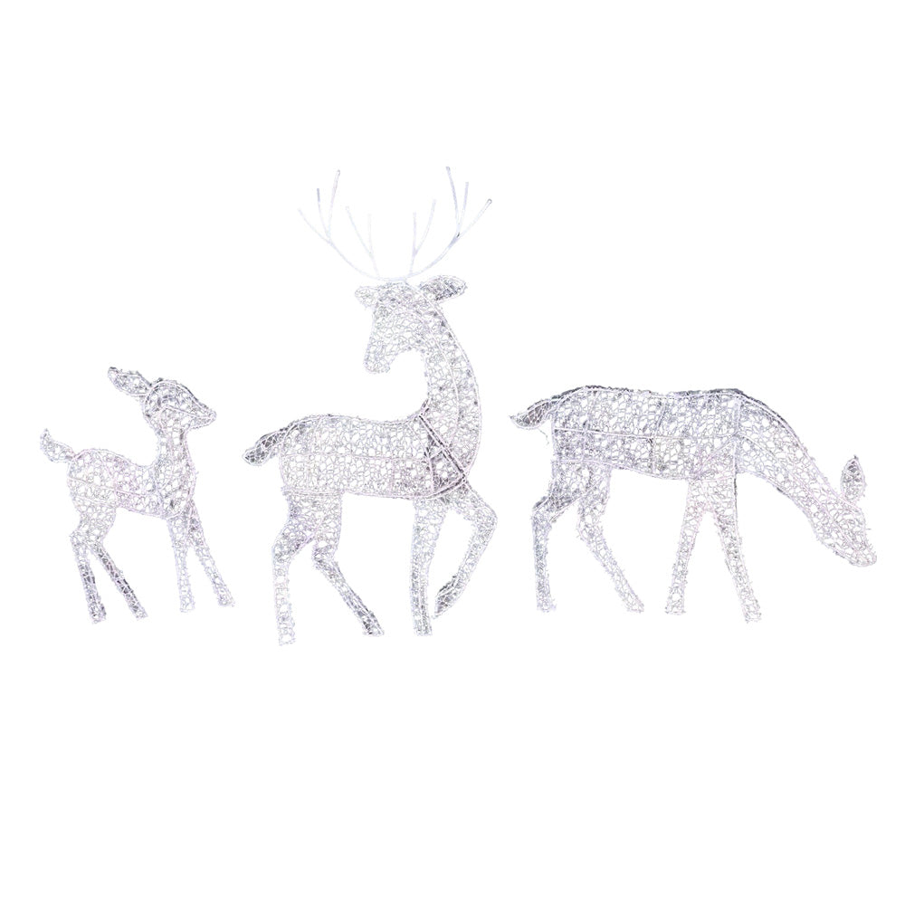 3PCS Christmas Reindeer Family Outdoor Lighted Decorations