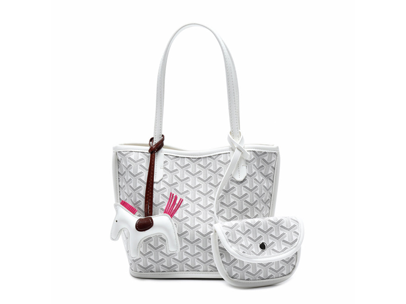 Women's Goyard Inspired Tote Bag with Wallet