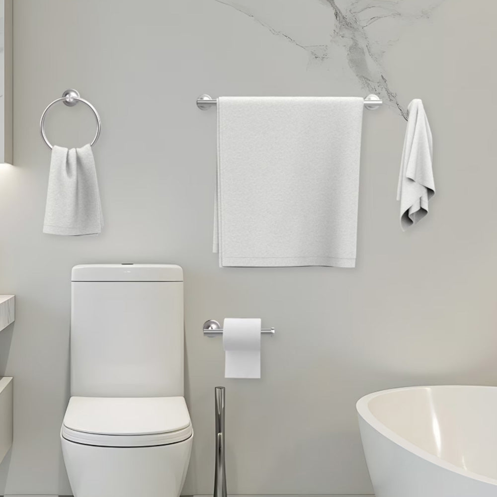 4 Pcs Bathroom Hardware Set Stainless Steel Wall Mounted Accessories
