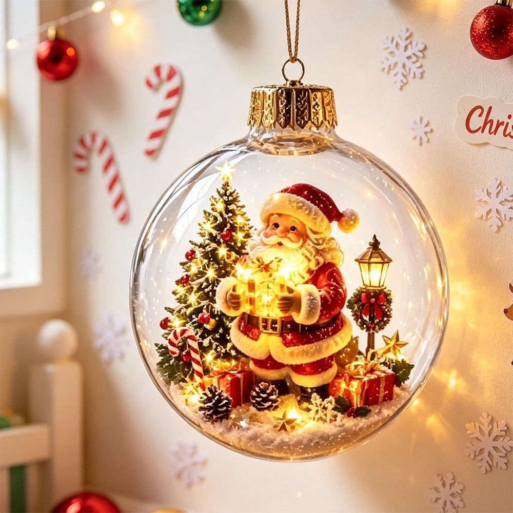2 Pack 8cm Clear Plastic Fillable Christmas Ball Ornaments