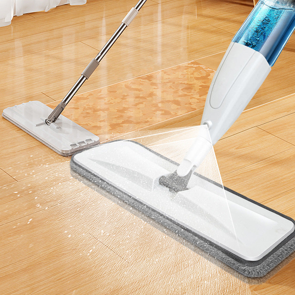 Wet Dry Floor Mop with 3 Reusable Microfiber Pads and Spray Bottle