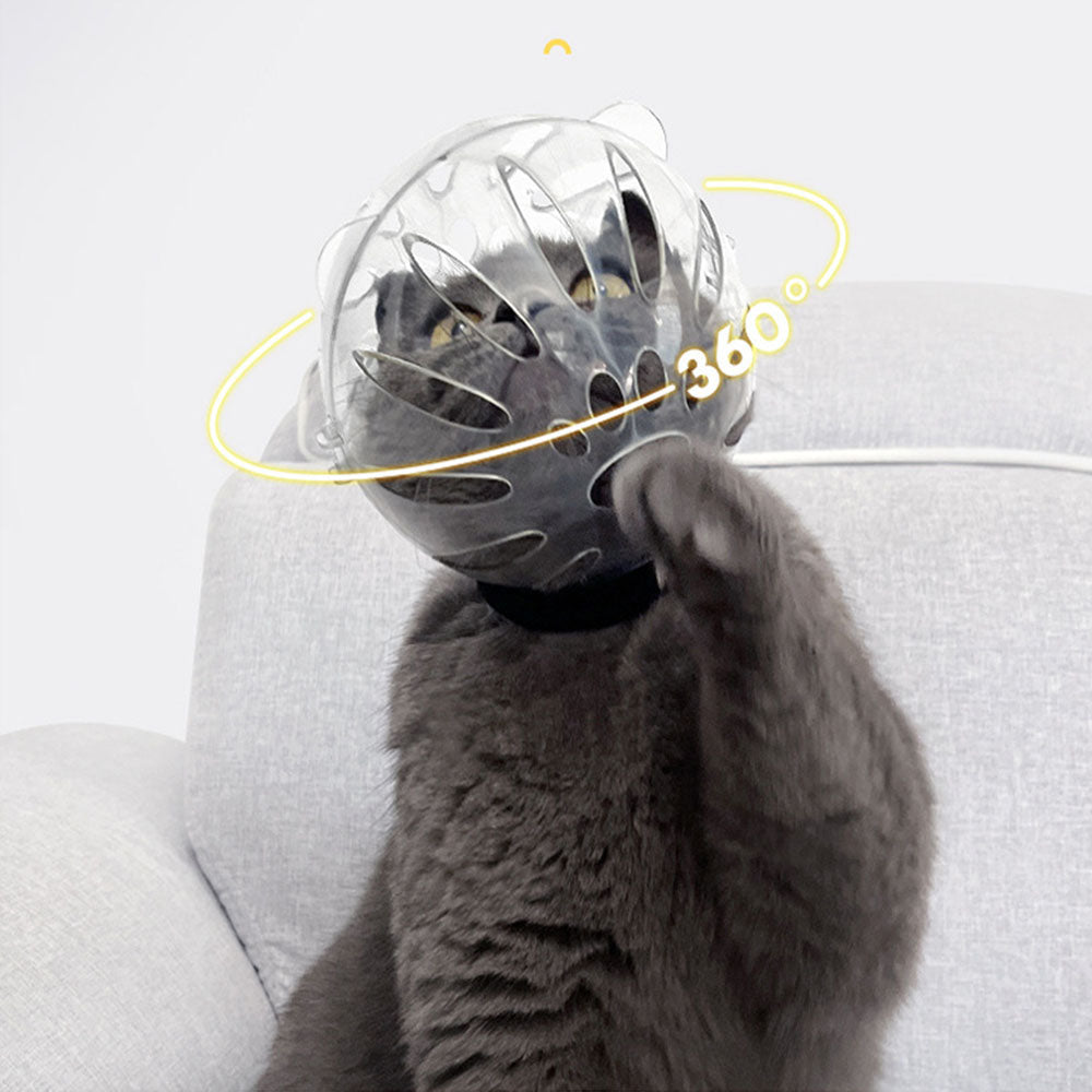 Transparent Cat Hood Astronaut Helmet Muzzle Mask for Preventing Biting and Licking