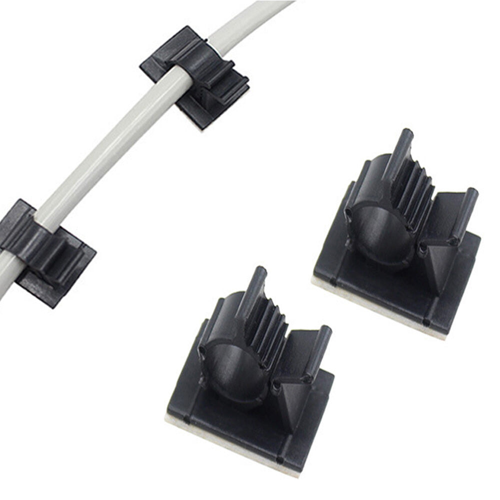 20PCS Adhesive Cord Management Cable Clips Black Wire Holder Organizer Clamp
