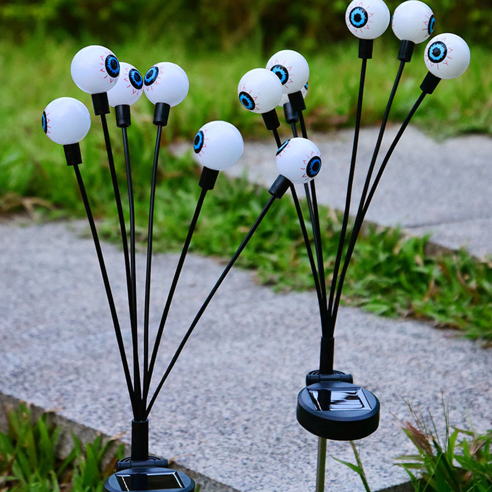 2Pcs Halloween Solar Eyeball Lights for Yard Garden Decor