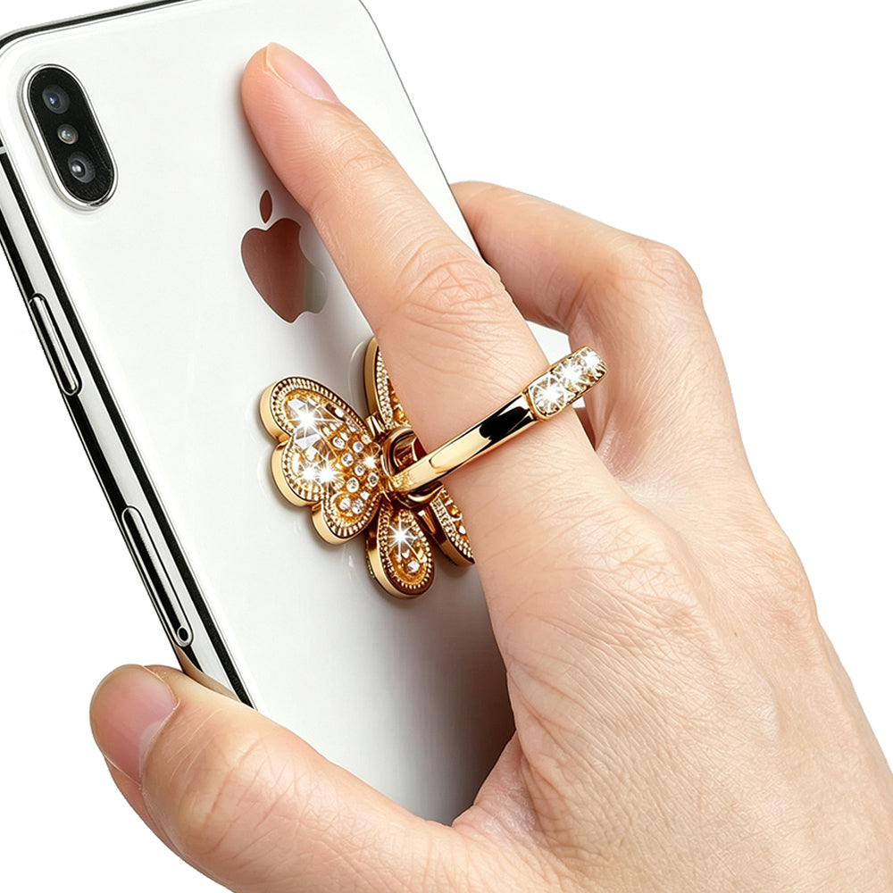 2 Rotating Butterfly Phone Ring Holder Stands for iPhone and Galaxy