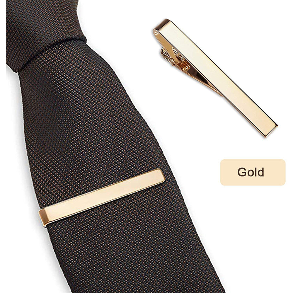 6 Pcs Tie Clips for Men Tie Bar Set for Wedding Business Metal Necktie Tie Clips