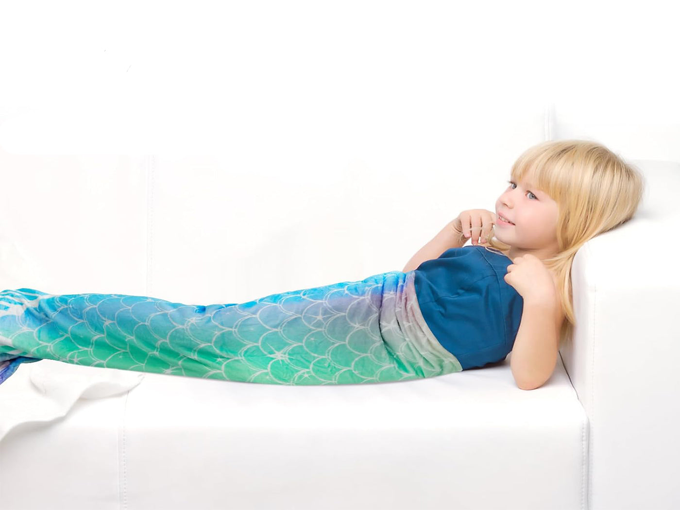 Girls Flannel Mermaid Tail Sleeping Blanket