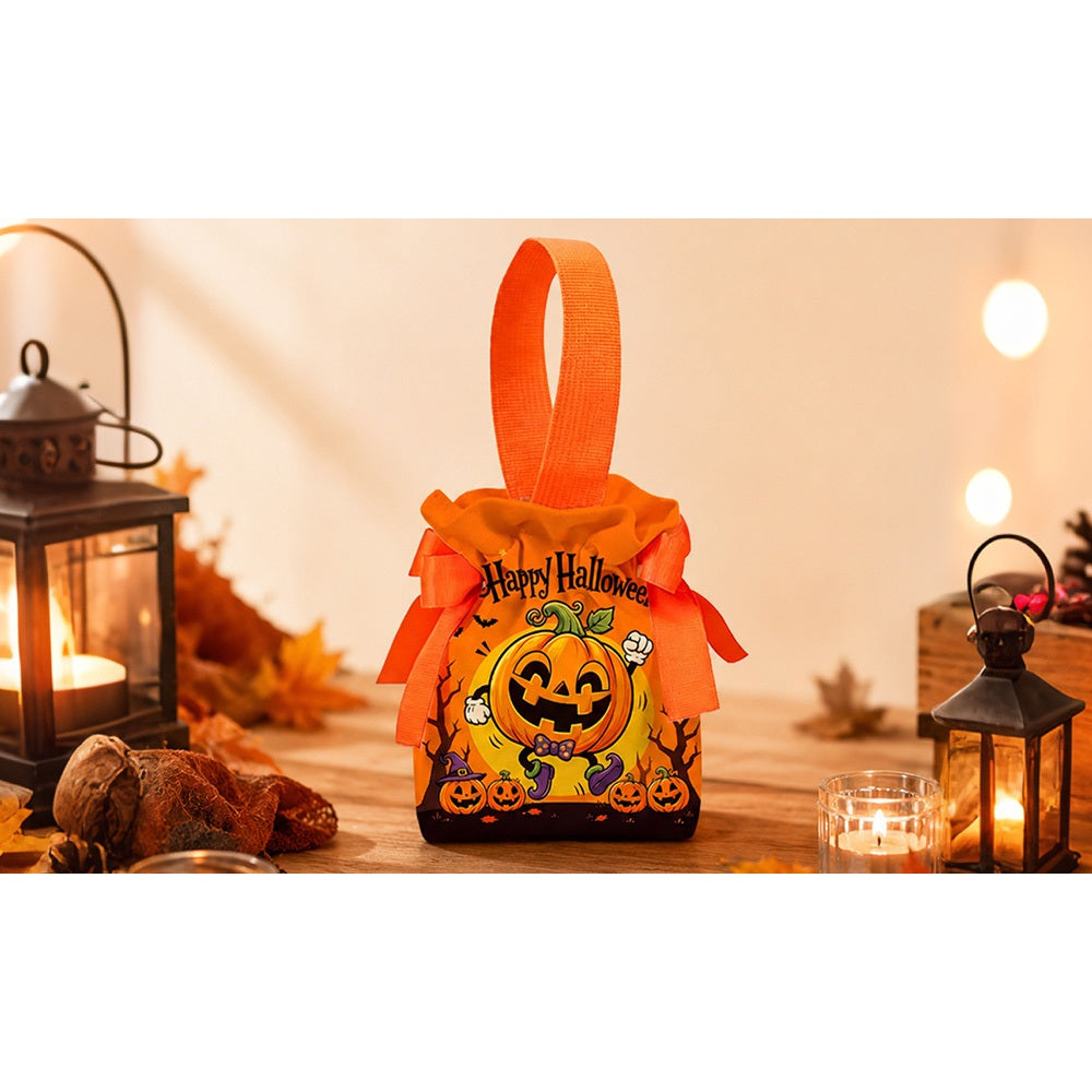 5 PCS Halloween Pumpkin Canvas Candy Gift Bags