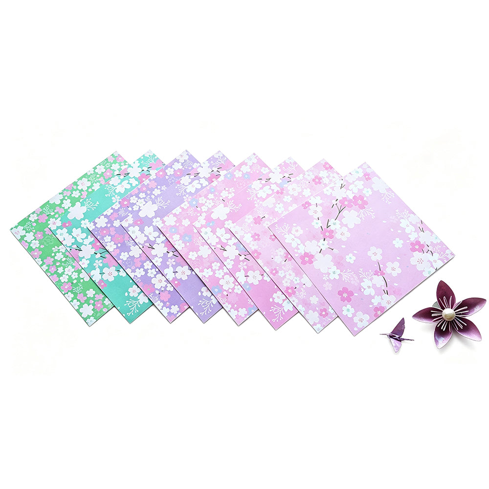 180 Sheets 12 Styles Japanese Sakura Origami Square Paper Craft Folding 15x15cm