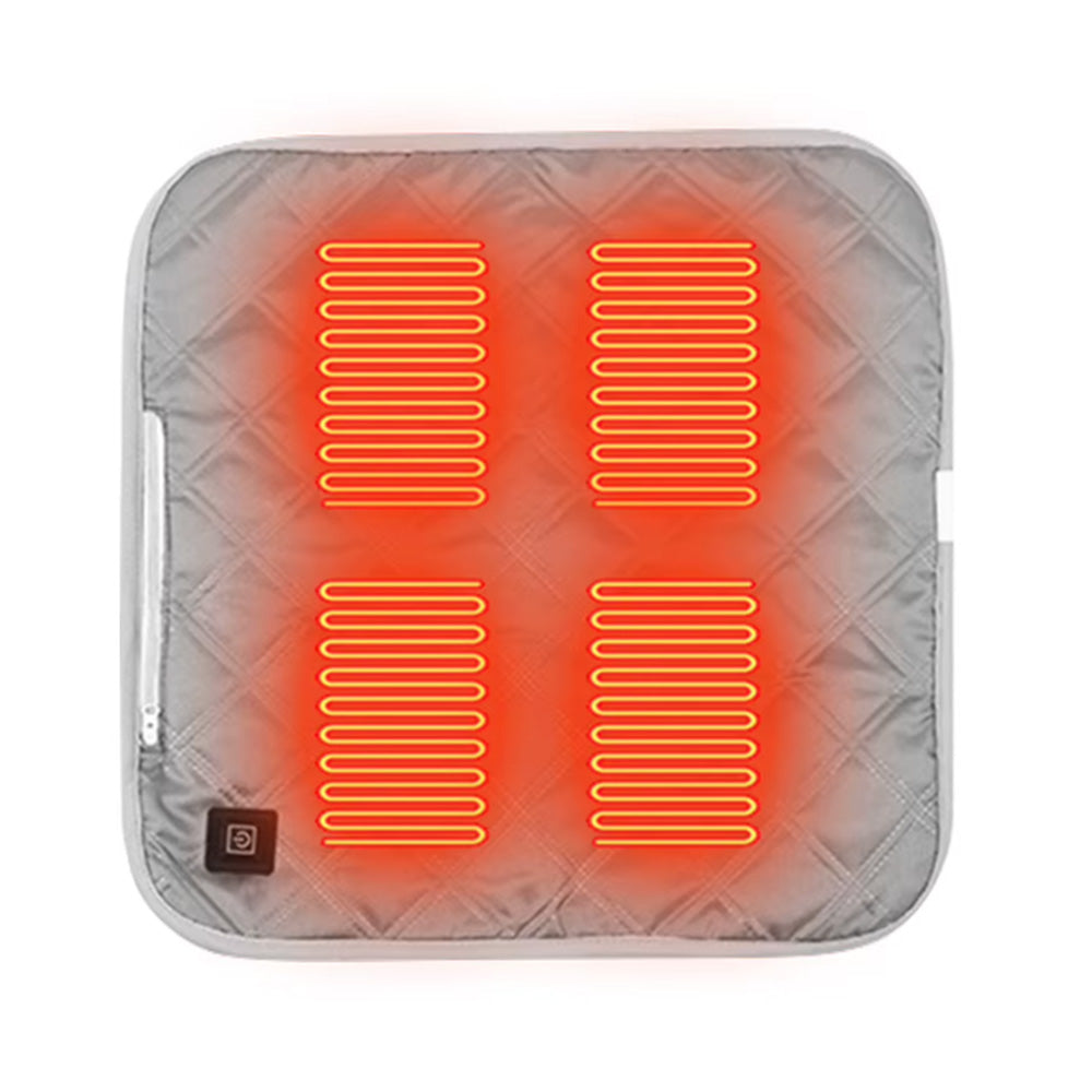 USB Heated Seat Chair Cushion Seat Cushion With 3 Heating Modes-Grey