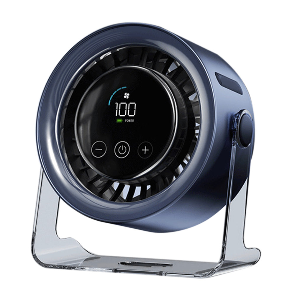 USB Rechargeable Desk Fan with 100 Speeds Display and 120 Degree Rotation