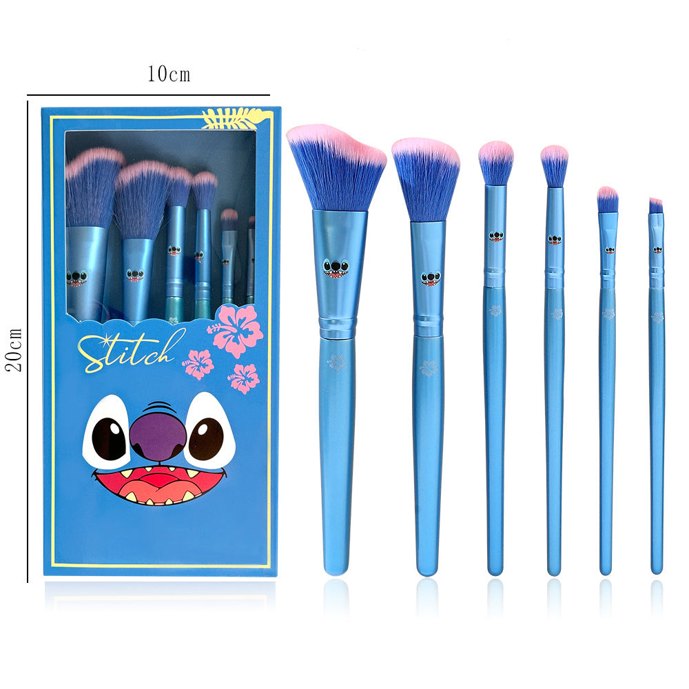 6Pcs Stitch Inspired Spectrum Makeup Brushes Set