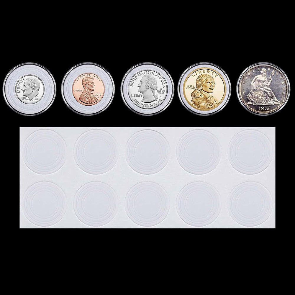 100Pcs 30mm Coin Capsules with EVA Foam Inserts for Coin Collection