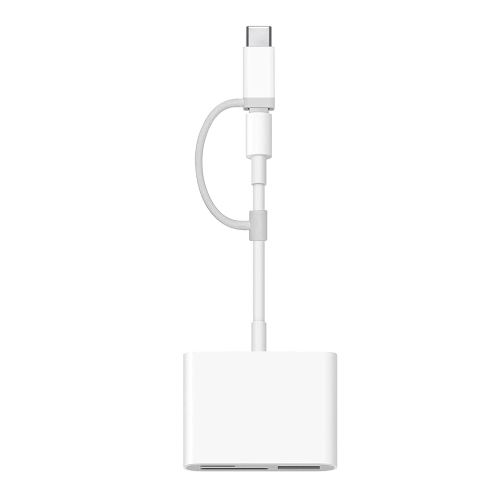 Type-C USB 2.0 Card Reader - Dual Slot SD/TF Memory Card Adapter for Android/iPhone 15 with OTG Support