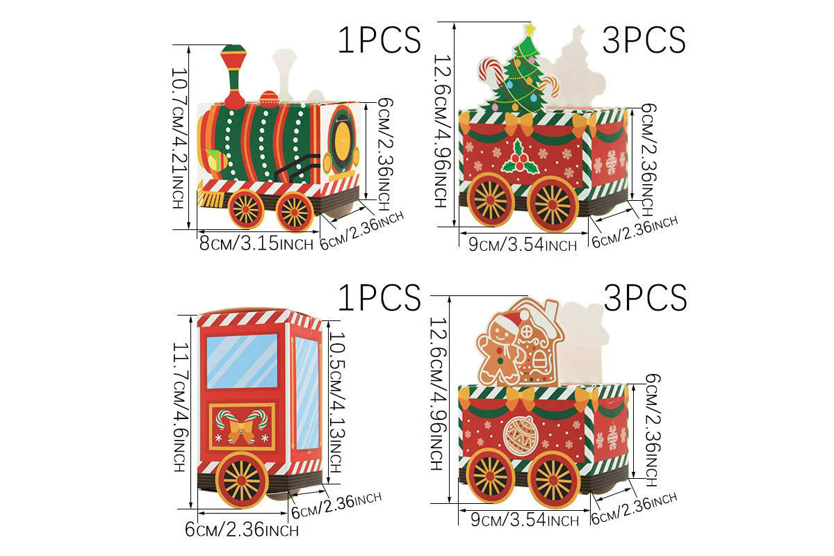 24 Piece Cardstock DIY Christmas Train Advent Calendar Candy Boxes