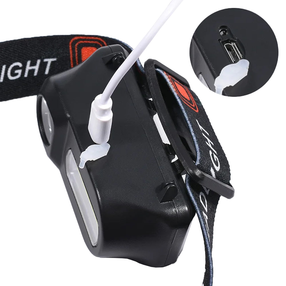 USB Rechargeable Headlamp Head Torch for Hiking Night Fishing Cycling