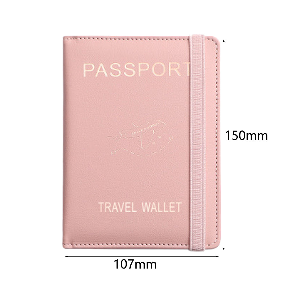 RFID Blocking Travel Passport Holder with Elastic Strap