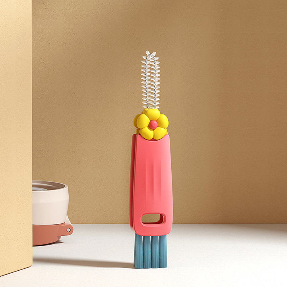 2Pcs 3-in-1 Cup Lid Crevice Cleaning Brush