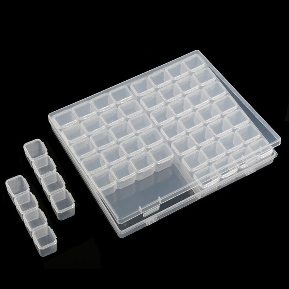 Grid Plastic Jewelry and Bead Storage Organizer Box for Crafts