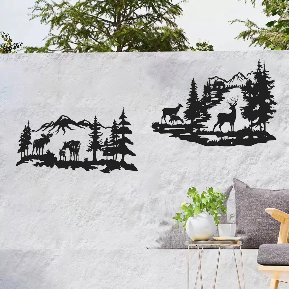 Metal Deer Family Wall Art Decor Interior Decoration Wall Hangings