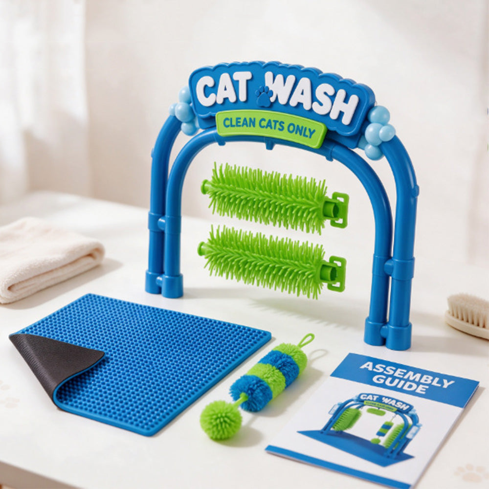 Cat Grooming Arch Station Kit for Self Brushing and Play