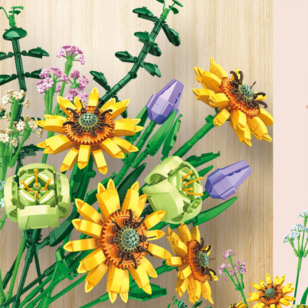 Artificial Flower Blocks Kids Building Toys DIY Bouquet Block Toys