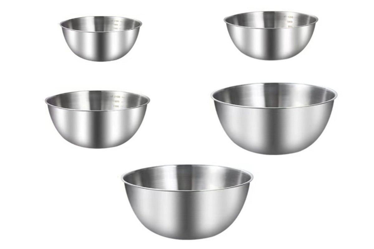 5Pcs Stainless Steel Mixing Bowls Set for Kitchen Baking and Meal Prep