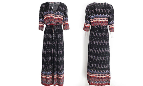 Boho Printed Maxi Dress
