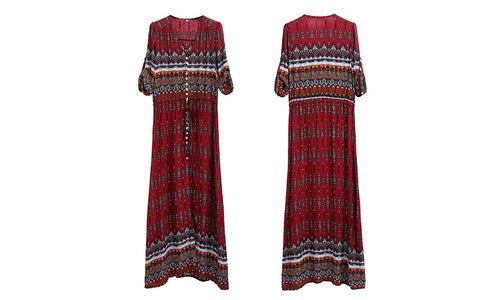 Boho Printed Maxi Dress