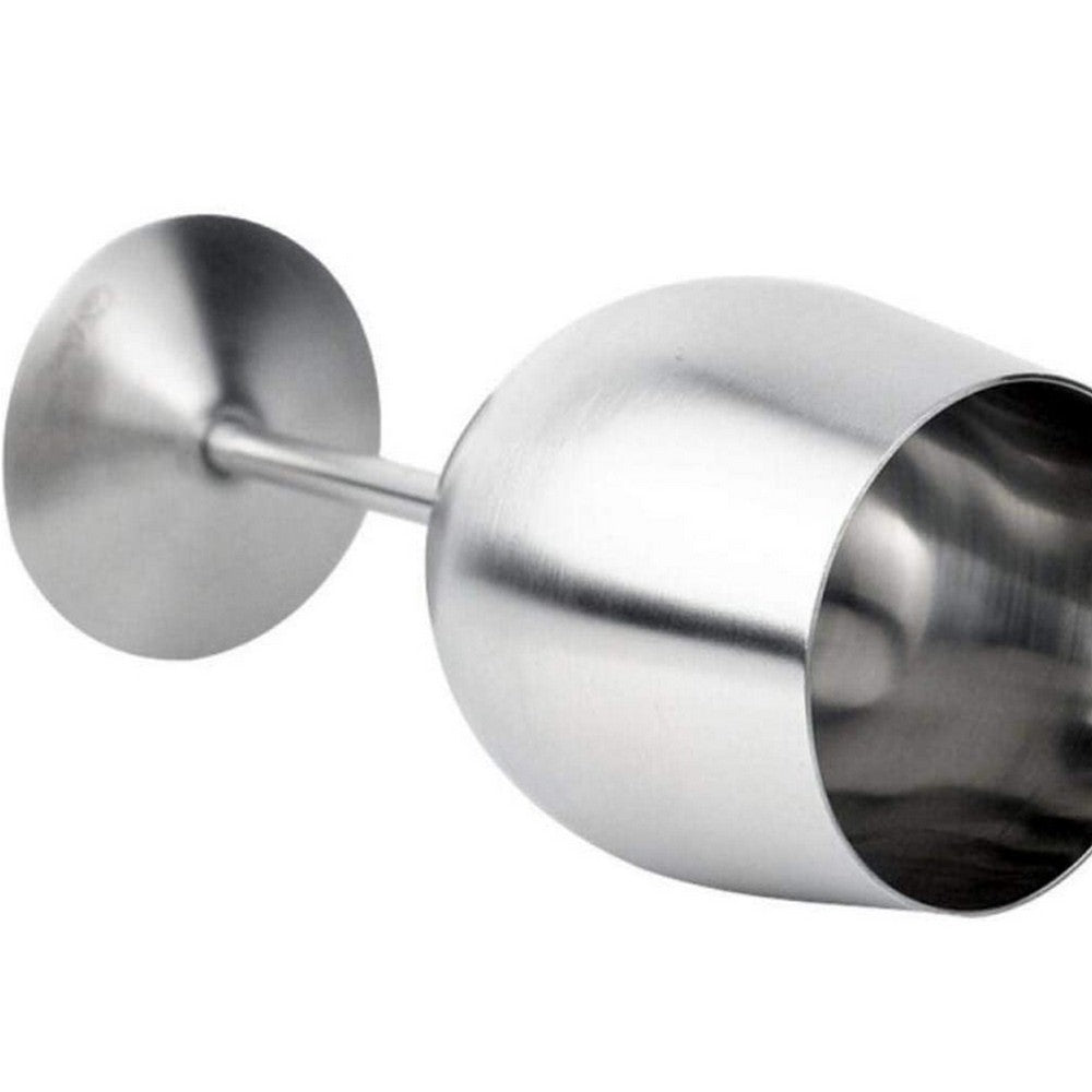 2-Pack Silver Stainless Steel Stemmed Wine Glass
