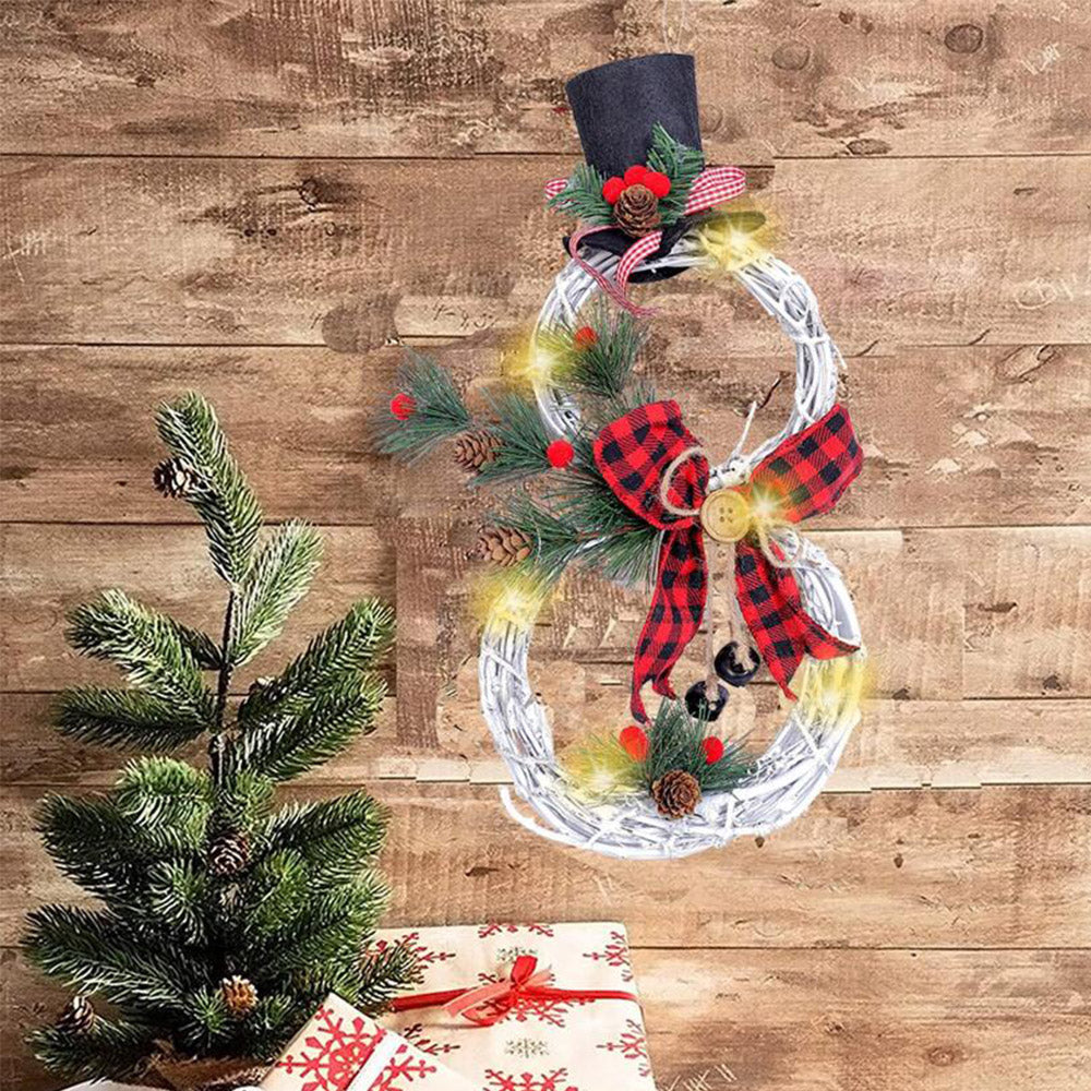 Pine Cones and Red Berries Christmas Wreath Lights