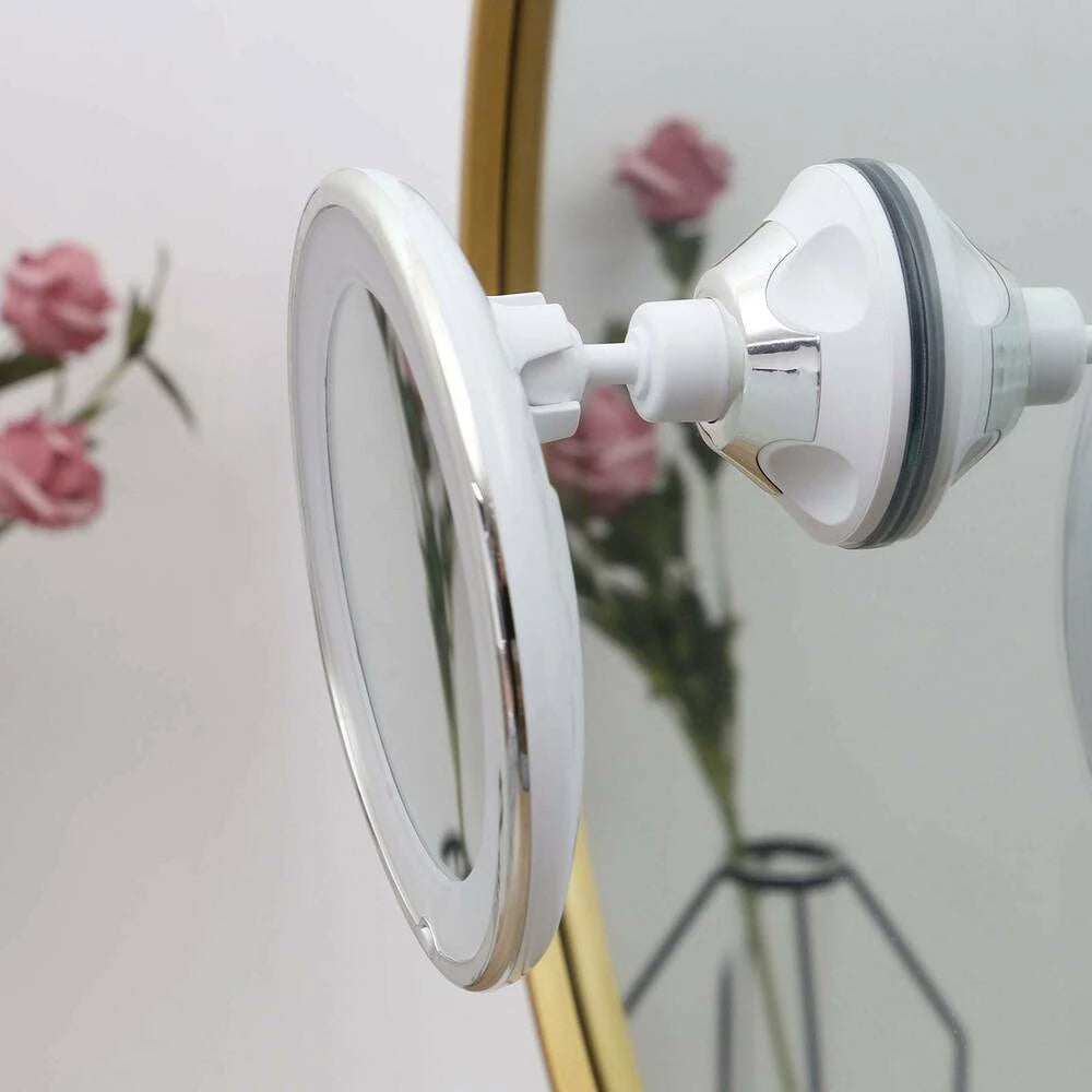 10X Magnifying 360 Degree Rotating Makeup Mirror with LED Lights