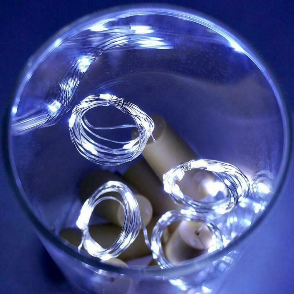 10Pcs 20 LED Wine Cork Stopper Copper Wire String Lights