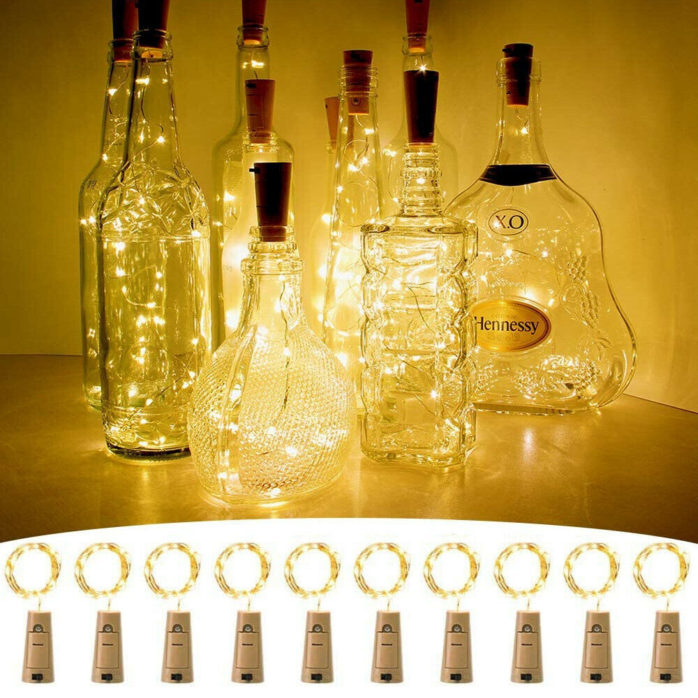 10Pcs 20 LED Wine Cork Stopper Copper Wire String Lights