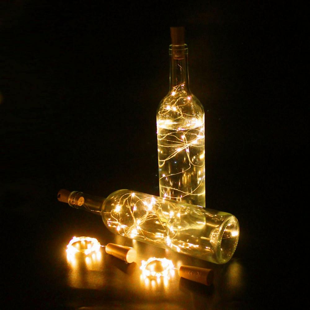 10Pcs 20 LED Wine Cork Stopper Copper Wire String Lights