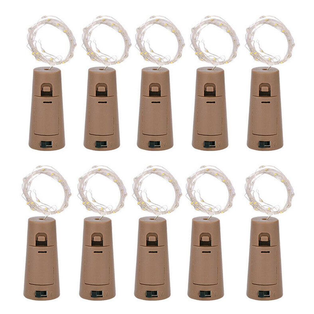 10Pcs 20 LED Wine Cork Stopper Copper Wire String Lights