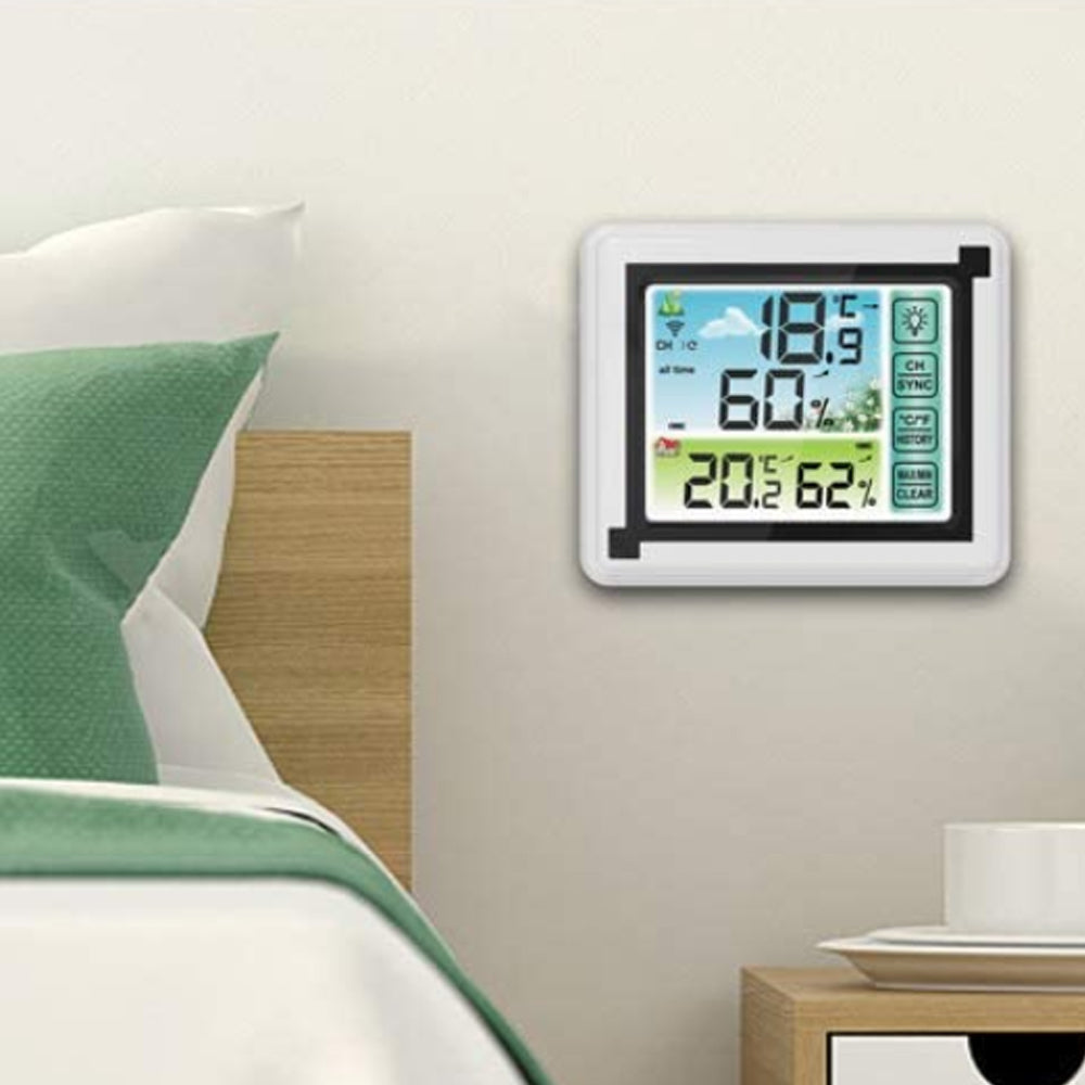 Wireless Weather Station Indoor Outdoor Thermometer Digital Humidity Monitor-1 Weather Station with 1 Sensor