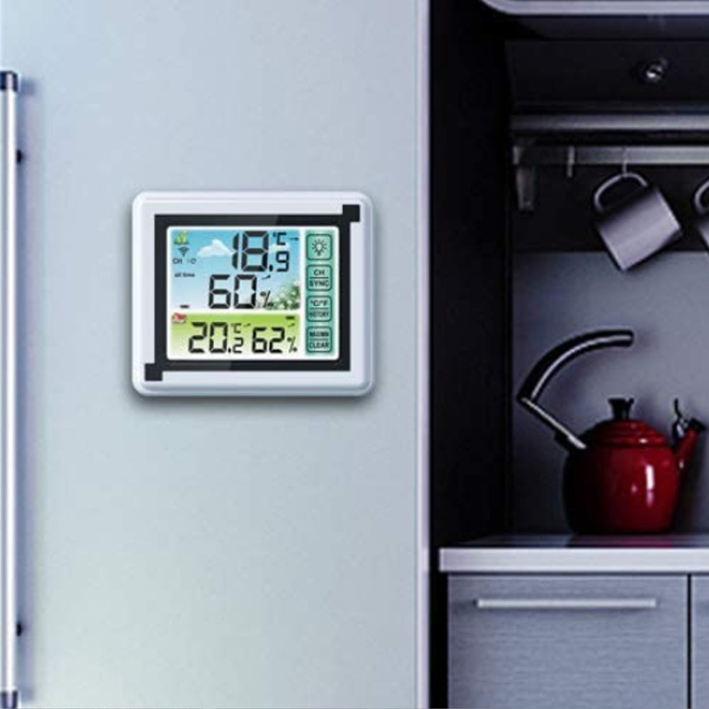 Wireless Weather Station Indoor Outdoor Thermometer Digital Humidity Monitor-1 Weather Station with 1 Sensor