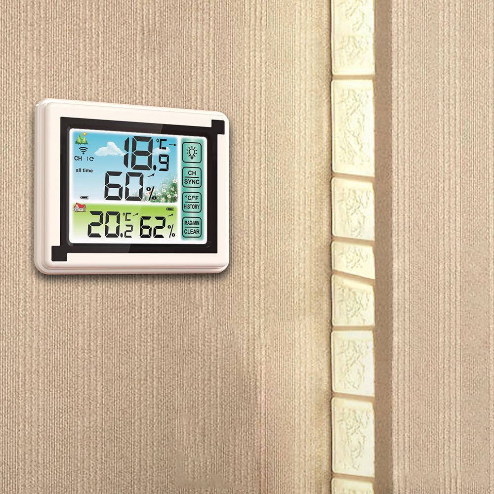 Wireless Weather Station Indoor Outdoor Thermometer Digital Humidity Monitor-1 Weather Station with 1 Sensor