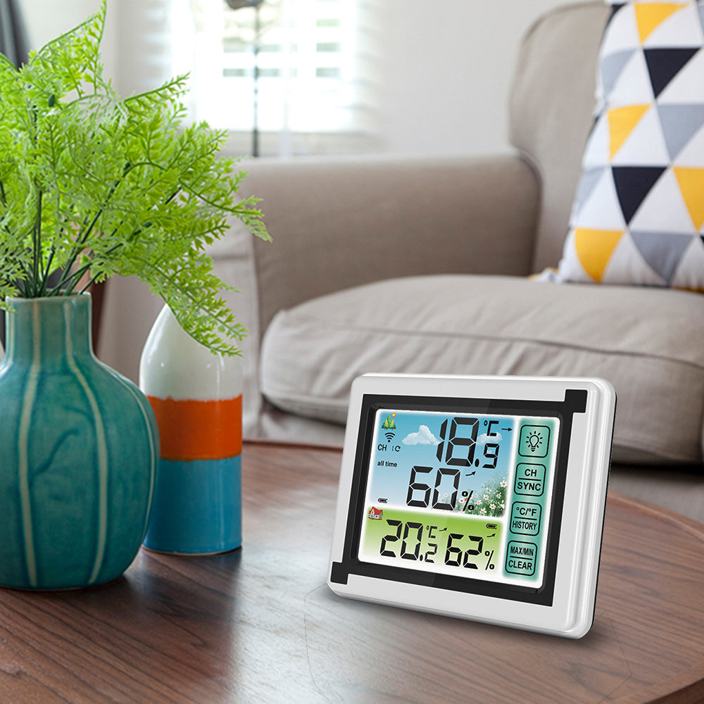 Wireless Weather Station Indoor Outdoor Thermometer Digital Humidity Monitor-1 Weather Station with 1 Sensor