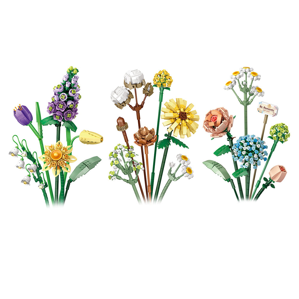 DIY Flowers Bouquet Building Blocks Toys Kit Bricks Toys Home Decoration