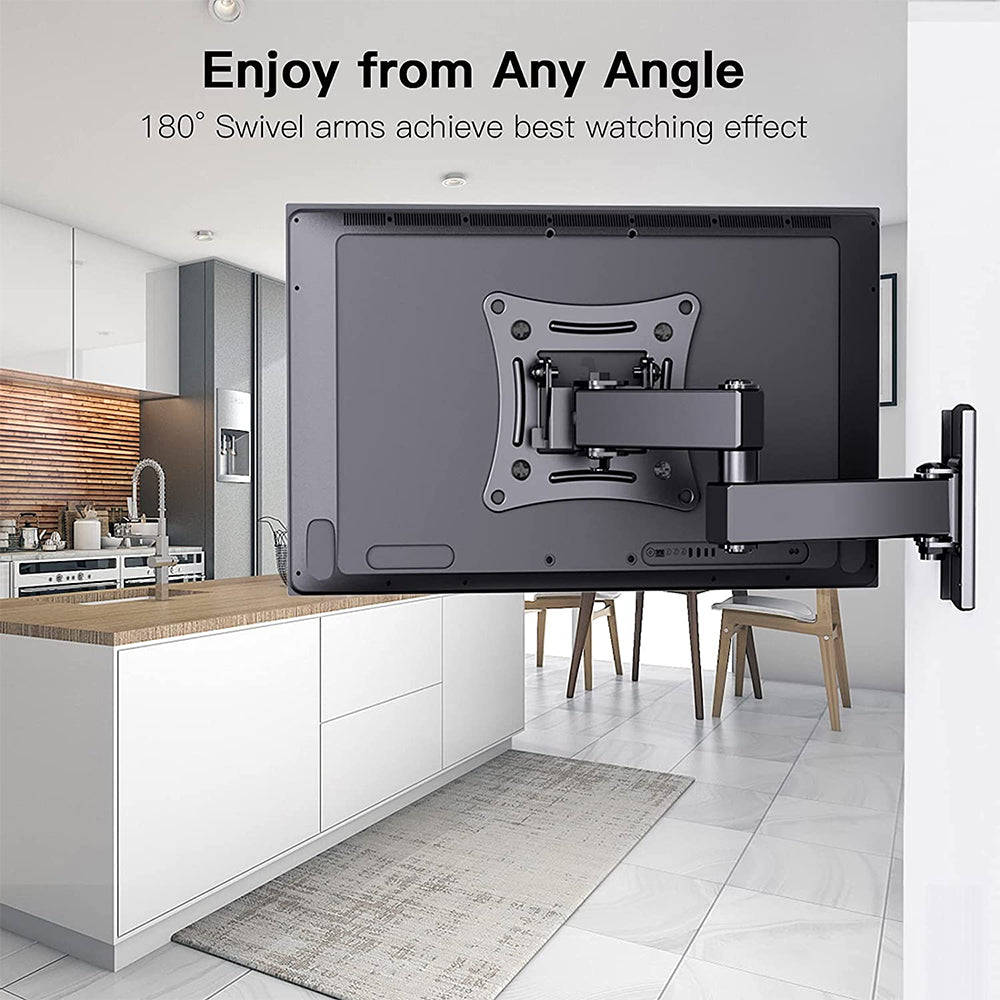 Full Motion 14-27 Inches TV Wall Mount Bracket Swivel Tilt