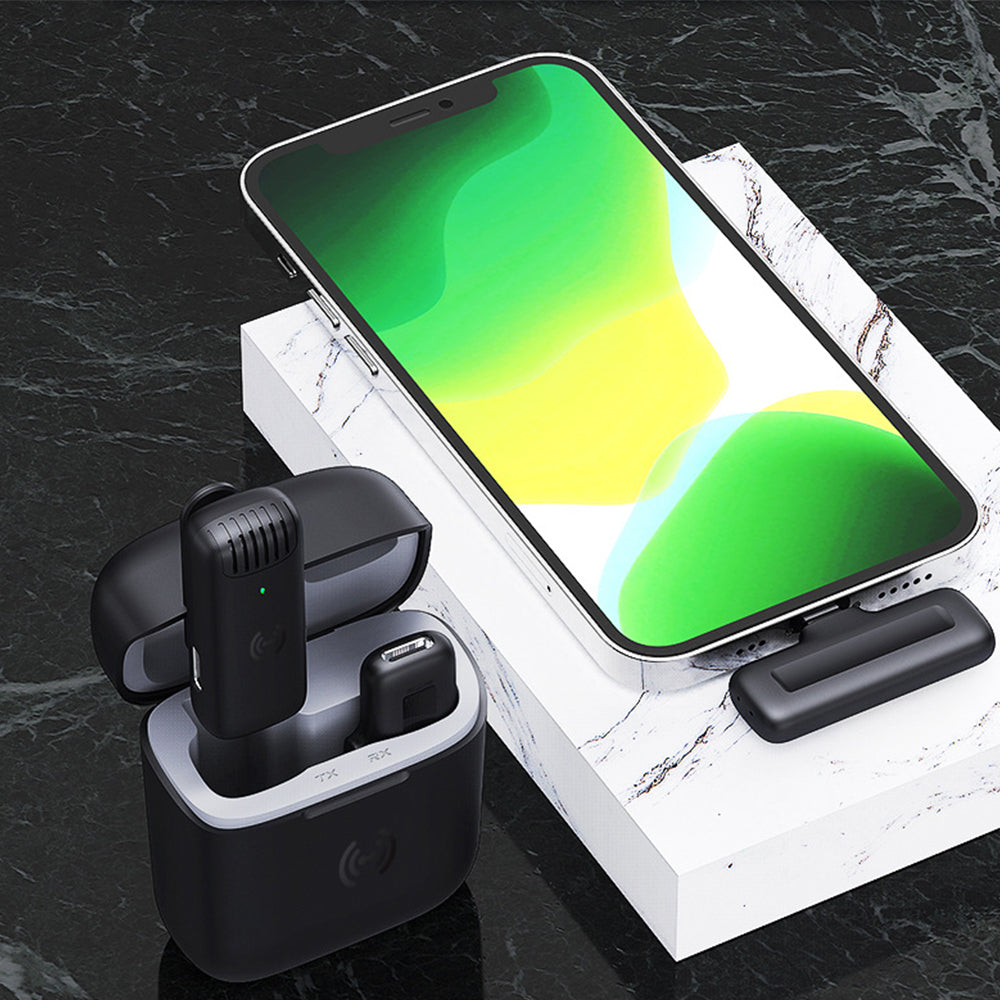 Wireless Lavalier Lapel Microphone with charging case-Type-C