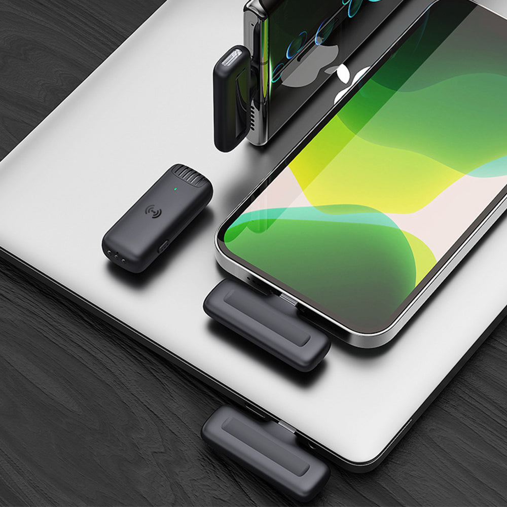 Wireless Lavalier Lapel Microphone with charging case-Lighting