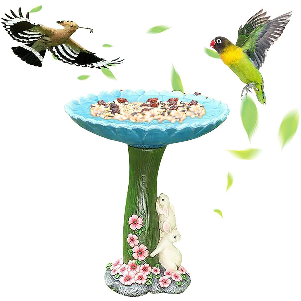 Resin Garden Animal Figurine Bird Feeder-Rabbit