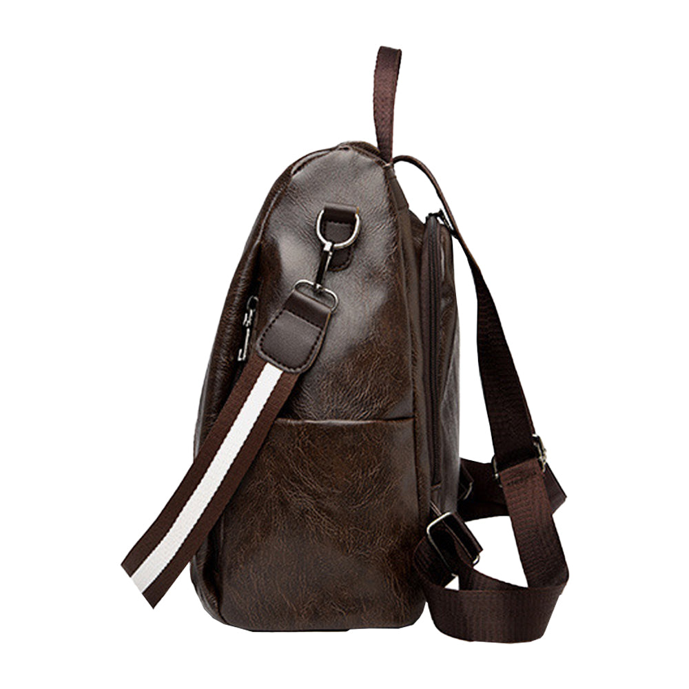 Women PU Leather Anti-theft Travel Backpack