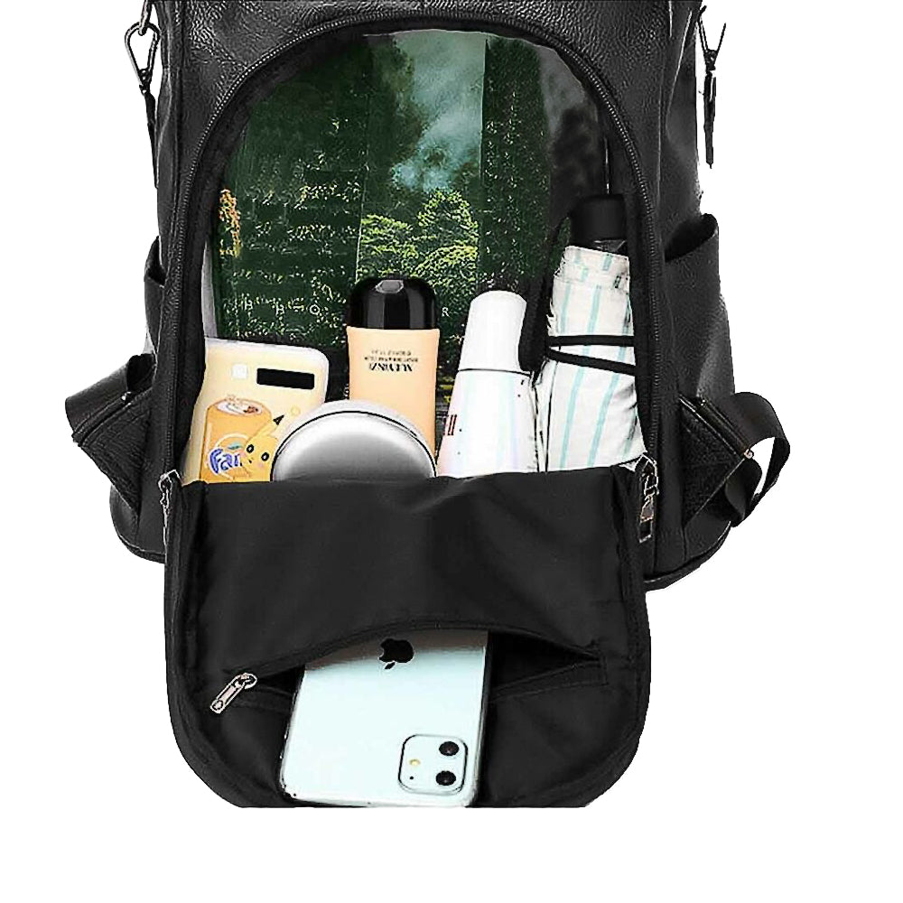 Women PU Leather Anti-theft Travel Backpack
