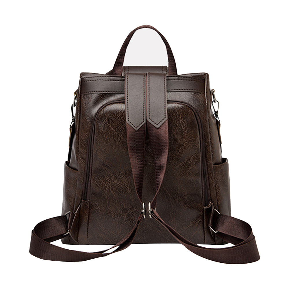 Women PU Leather Anti-theft Travel Backpack