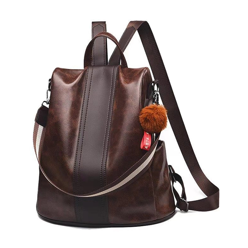 Women PU Leather Anti-theft Travel Backpack