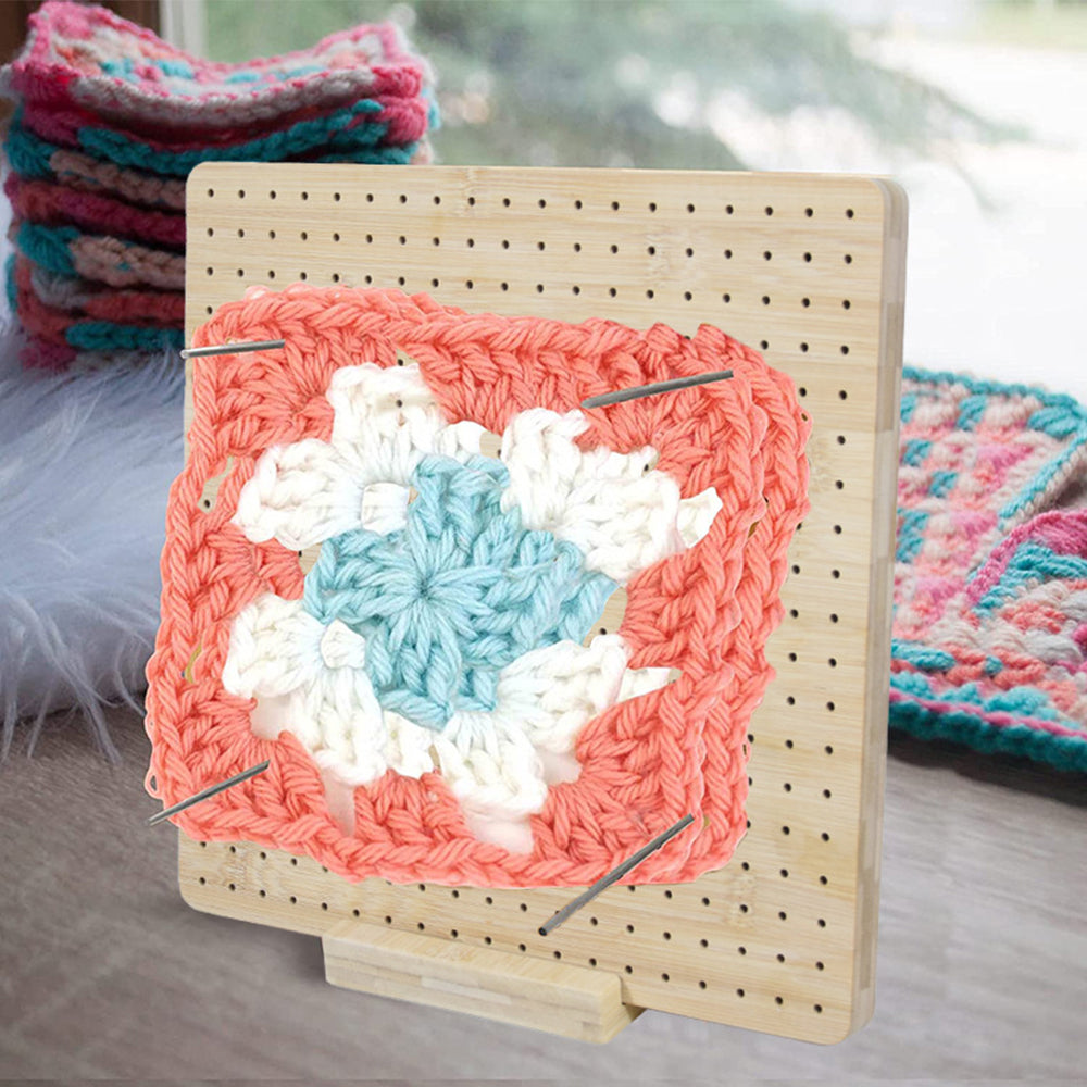 Crochet Blocking Board with 8 Rod Pins for Knitting and Crocheting